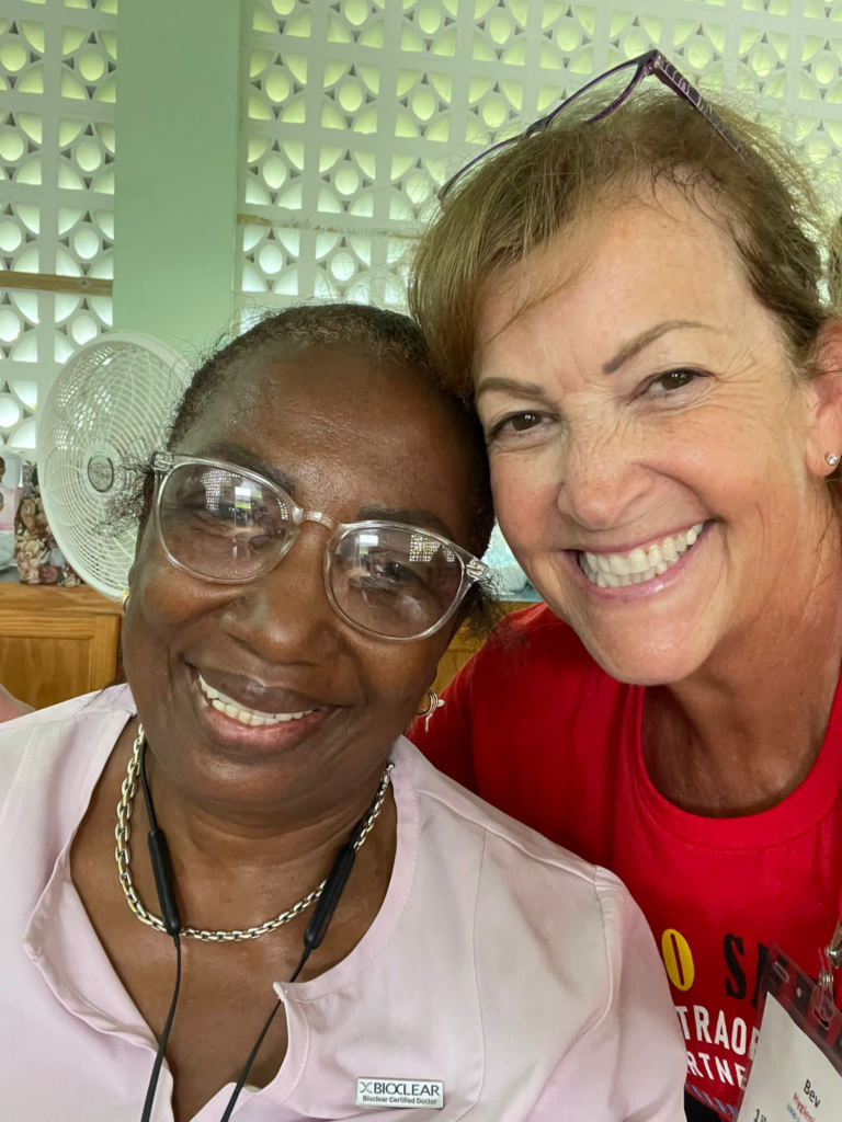  Dr. Julie Du Bois and hygienist Bev Woods at Corinth Primary Government School.